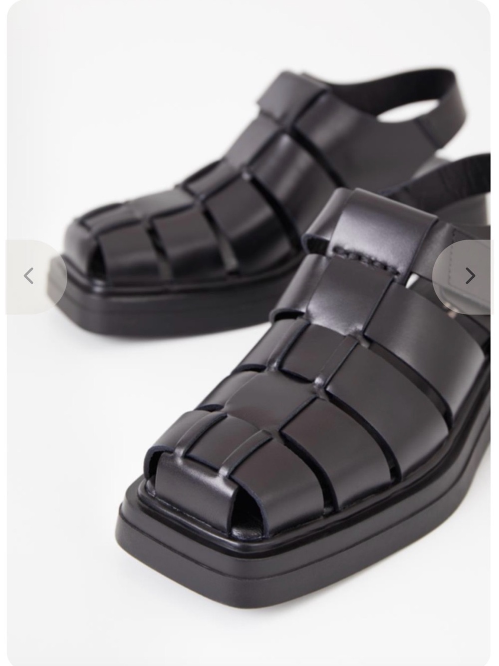 Vagabond Eyra Fisherman Black Leather Slingback Sandals